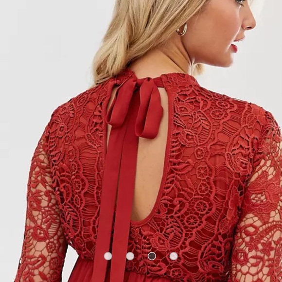 ASOS Maternity Dress long sleeve lace top size 10 - Picture 4 of 10